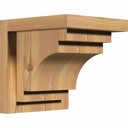 Ekena Millwork Mediterranean Smooth Corbel w/Backplate, Western Red Cedar, 7 1/2"W x 8"D x 8"H COR08X08X08MED01SWR